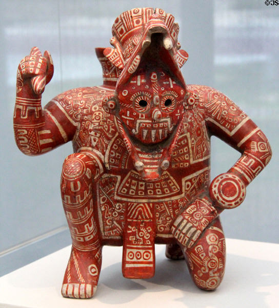 Ceramic Mixtec Rain God vessel (c1100-1521) from Colima, Mexico at Kimbell Art Museum. Fort Worth, TX.