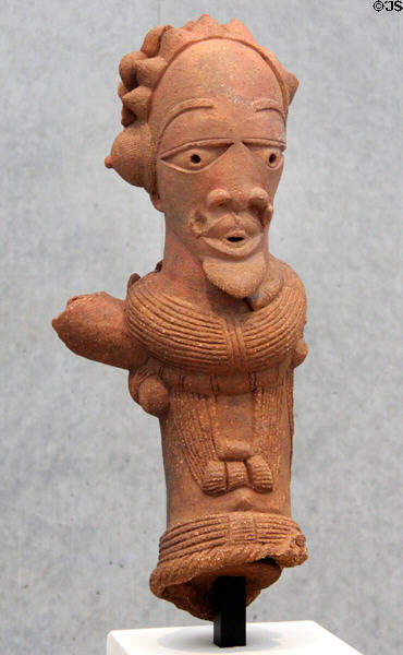 Terracotta male figure (c195 BCE-205 CE) from northern Nigeria at Kimbell Art Museum. Fort Worth, TX.