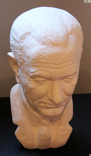 LBJ bust (2000) sculpted by Cindy Debold at LBJ Museum. San Marcos, TX.