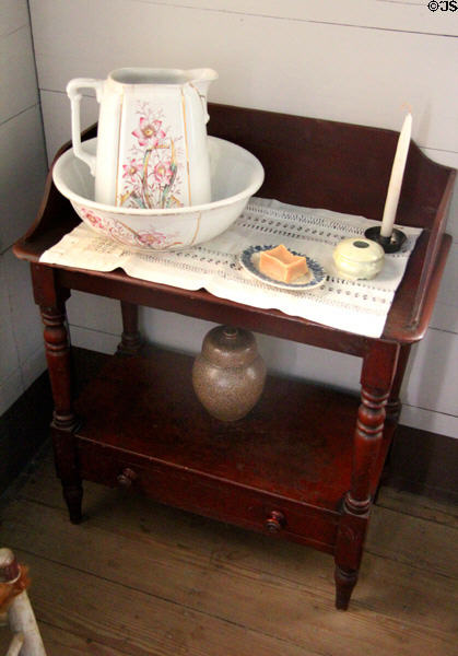Wash stand with pitcher & basin in Mr. & Mrs. French's bedroom at John Jay French Museum. Beaumont, TX.
