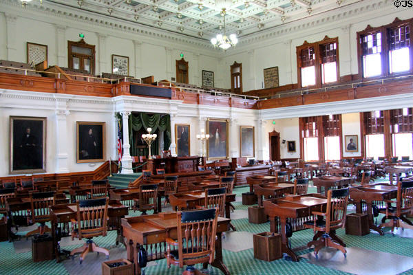 Senate chamber at Texas State Capitol. Austin, TX.