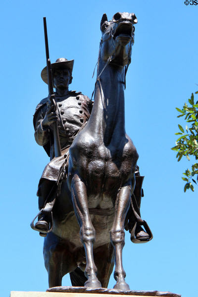 Equestrian figure atop Terry's Texas Rangers Civil War monument (1907) by Pompeo Coppini at Texas State Capitol. Austin, TX.