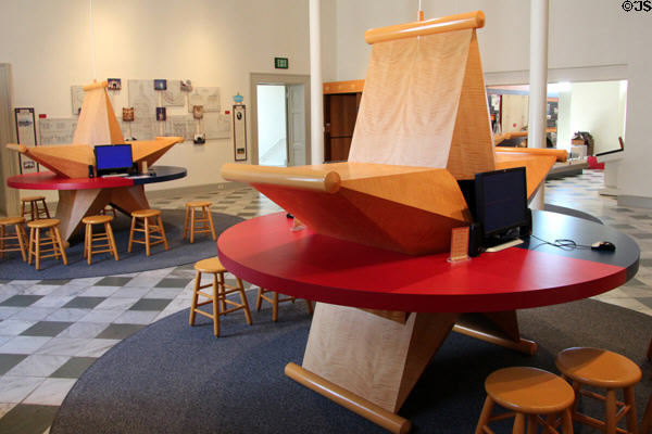 Lone Star work tables in classroom area at Capitol Visitors Center. Austin, TX.