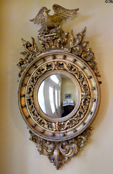 Concave mirror with eagle (c1818) at Neill-Cochran House Museum. Austin, TX.
