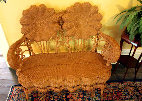 Wicker sofa (20thC) prob. Texas-made at Neill-Cochran House Museum. Austin, TX.
