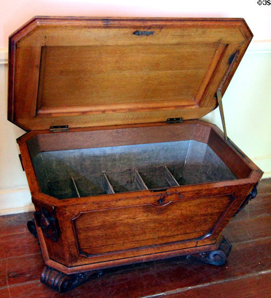 Cellarette liquor chest at French Legation Museum. Austin, TX.