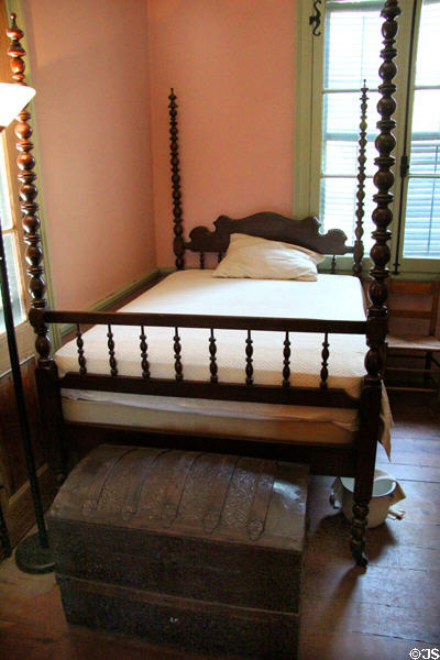 Bed original to the house at French Legation Museum. Austin, TX.