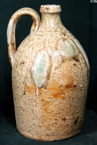Wilson stoneware 1/2 gallon whiskey jug (c1857) at Bullock Texas State History Museum. Austin, TX.