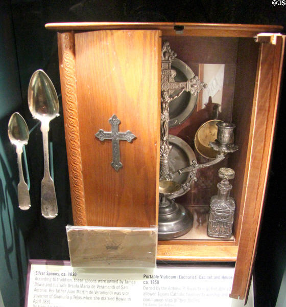 Portable Viaticum cabinet & house (c1850) (lent: The Alamo) at Bullock Texas State History Museum. Austin, TX.