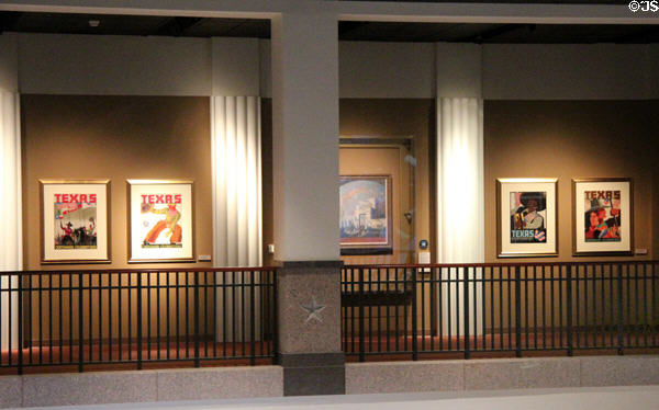 Texas Centennial Exposition poster series (c1936) at Bullock Texas State History Museum. Austin, TX.