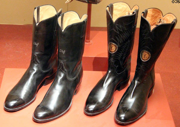 Cowboy boots (c1969) worn by President Lyndon Baines Johnson at Bullock Texas State History Museum. Austin, TX.
