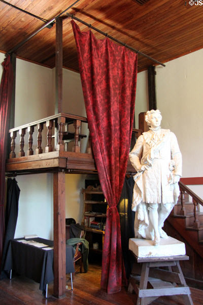 Elevated nook with King Ludwig II of Bavaria plaster sculpture (1869) by Elisabet Ney at Ney Museum. Austin, TX.