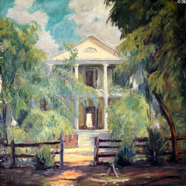 Liendo Plantation (Ney's home 1873-92 in Hempstead, TX) painting by Frank Klepper at Ney Museum. Austin, TX.