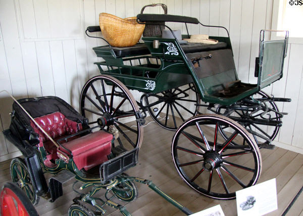Four-seat Runabout (1880) by Studebaker Co. in Wagon Shop at Pioneer Farms. Austin, TX.