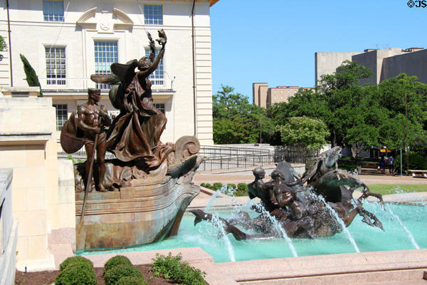 Littlefield Fountain (1933) by Pompeo Coppini at University of Texas. Austin, TX.