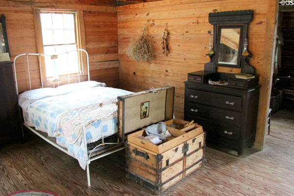 Bedroom in Gates house at Pioneer Village. Gonzales, TX.