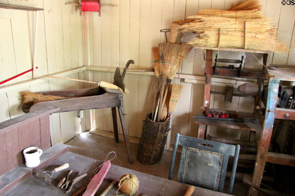 Bennie Hindman broom shop (1890s) at Pioneer Village. Gonzales, TX.