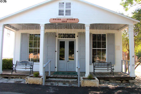 Forke Store (1865) at Conservation Plaza. New Braunfels, TX.