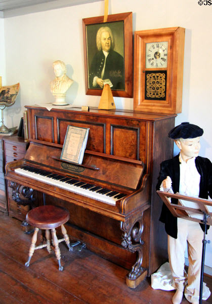 Upright piano (E. Krauss, Stuttgart) in Haelbig Music Studio at Conservation Plaza. New Braunfels, TX.