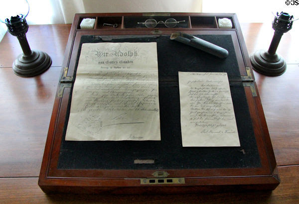 Writing case (1854) at Museum of Texas Handmade Furniture. New Braunfels, TX.