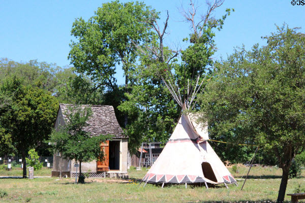 Tepee on grounds of Museum of Texas Handmade Furniture. New Braunfels, TX.