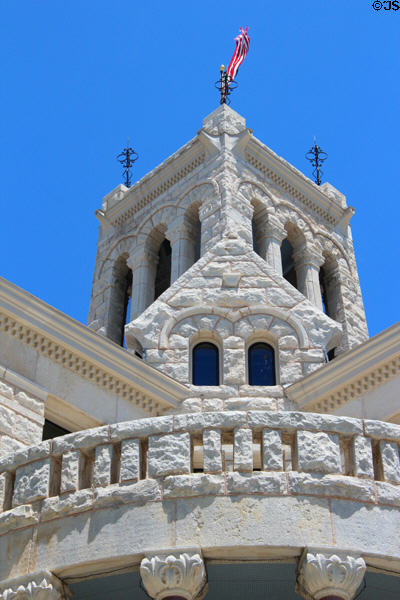 Tower of Comal County Courthouse (1898). New Braunfels, TX.