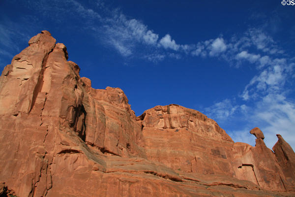 Cliffs of Park Avenue valley at Arches National Park. UT.