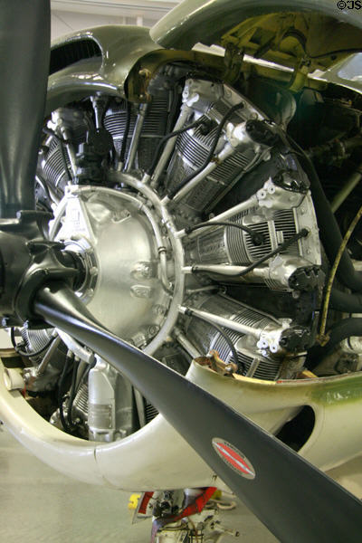 Rotary prop engine of North American T-28B Trojan (1954) at Hill Aerospace Museum. UT.