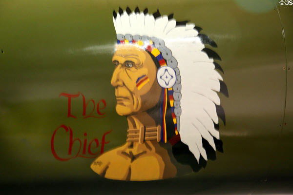 Nose art of Indian Chief on General Dynamics F-111E Aardvark (1969) at Hill Aerospace Museum. UT.