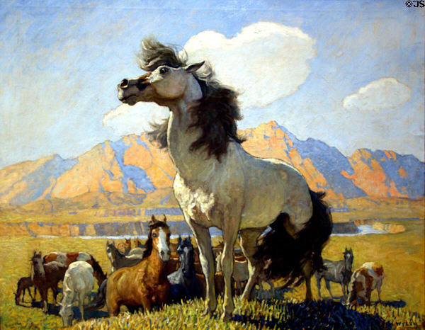 Smokey Face painting (1917) of horse by Newell Convers Wyeth at BYU Museum of Art. Provo, UT.