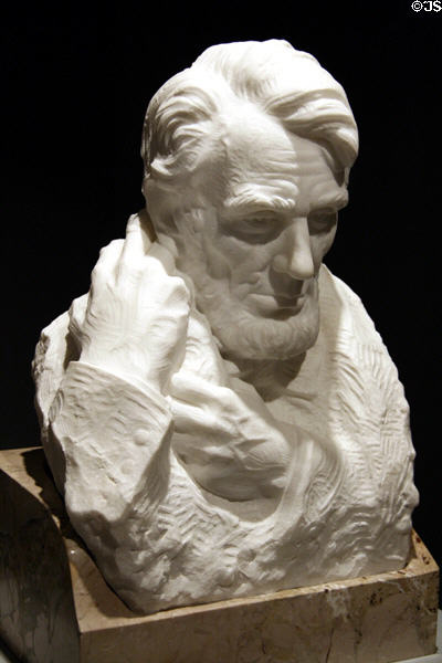 Marble bust of Abraham Lincoln-The President (1959) by Avard Tennyson Fairbanks at BYU Museum of Art. Provo, UT.