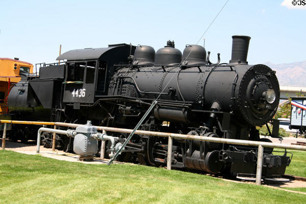Union Pacific steam locomotive #4436 (0-6-0) at Utah State Railroad Museum. Ogden, UT.