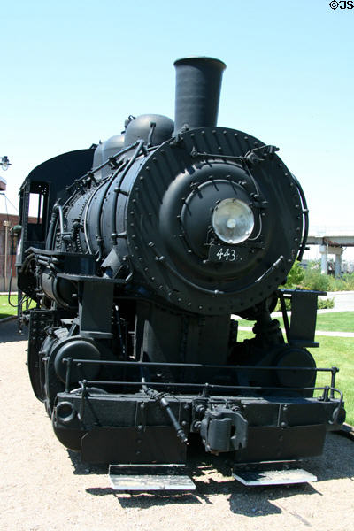 Nose of Union Pacific steam locomotive #4436 (0-6-0) at Utah State Railroad Museum. Ogden, UT.