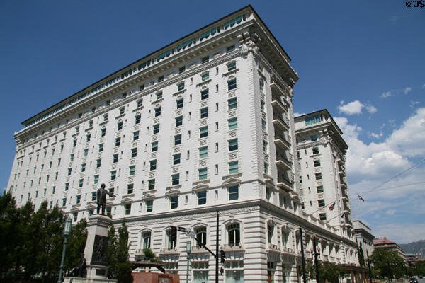 Joseph Smith Memorial Building (former Hotel Utah) (1911) (13 floors) (15 East South Temple). Salt Lake City, UT. Style: French Renaissance. Architect: Parkinson & Bergstrom.