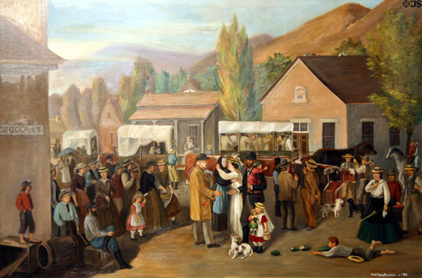 Reunion of the Saints painting (copy of 1878 original) by Carl Christian Anton Christensen at Mormon Museum. Salt Lake City, UT.