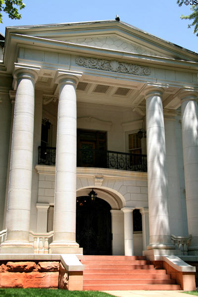 Entrance columns of Kieth-Brown Mansion. Salt Lake City, UT.