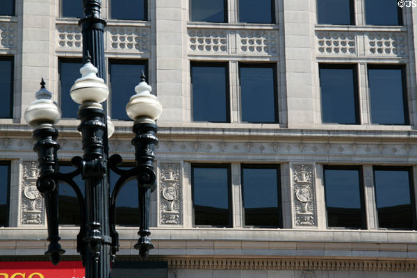 Facade details of Deseret Building. Salt Lake City, UT.