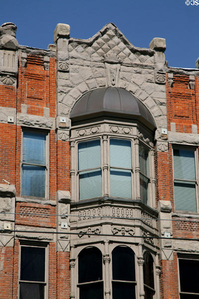 Sarah Daft Block with elaborately carved 2-story bay window. Salt Lake City, UT.