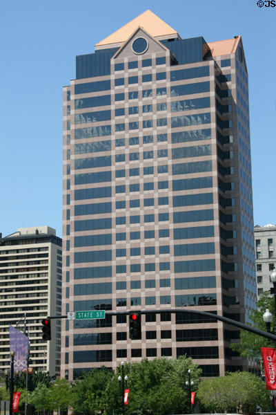 One Utah Center (1991) (24 floors) (201 S. Main St.). Salt Lake City, UT. Style: Postmodern. Architect: Valentiner, Crane, Brunjes, Onyon Architects.