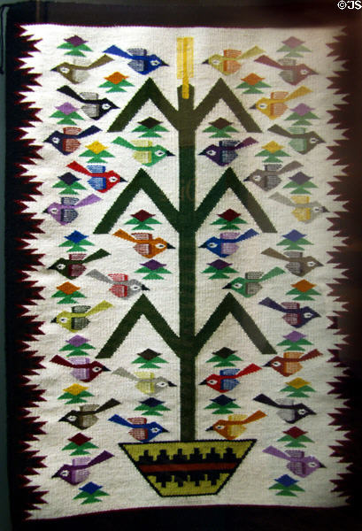 Navajo tree of life rug (1985) by Mae Bow at Utah Museum of Natural History. Salt Lake City, UT.