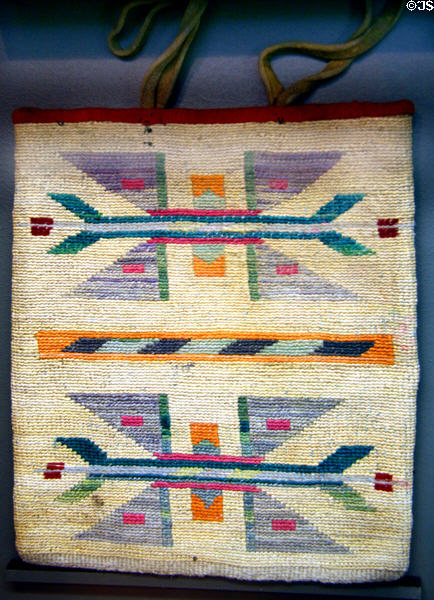 Nez Perce Plateau Indian corn husk woven bag (late 1800s) at Utah Museum of Natural History. Salt Lake City, UT.