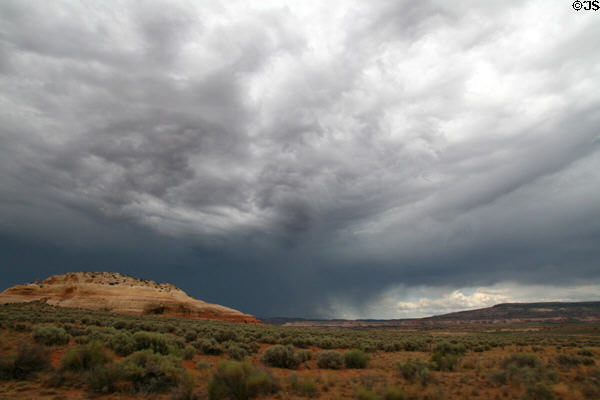 Threatening clouds north of Monticello along Highway US191 south of Moab. UT.