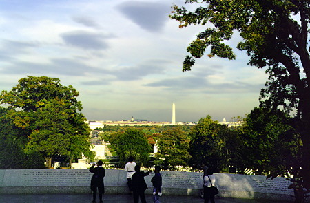 View of Washington, D.C. from the J.F. Kennedy grave in Arlington Cemetery. VA.