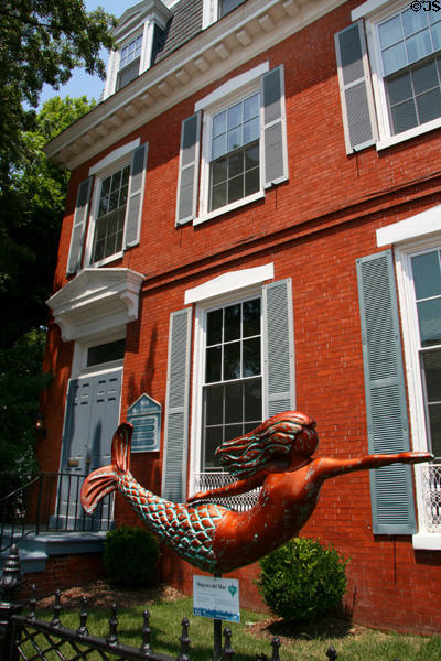Petty-Dickson House (1852) (300 W. Freemason St.) with mermaid. Norfolk, VA. Style: Greek Revival.
