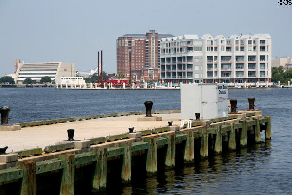 NOAAA building & residential housing on Norfolk Harbor waterfront. Norfolk, VA.