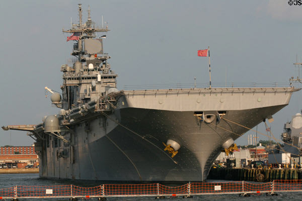 USS Wasp (LHD 1) multipurpose amphibious assault ship at Naval Station Norfolk. Norfolk, VA.