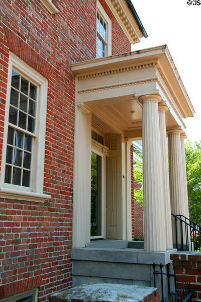 Entrance to Norfolk History Museum in Willoughby-Baylor House part of Chrysler Museum. Norfolk, VA.