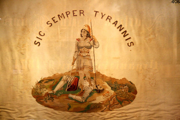 Norfolk City Guard Banner (1871) embroidered by Klein & Kaiser at Norfolk History Museum. Norfolk, VA.