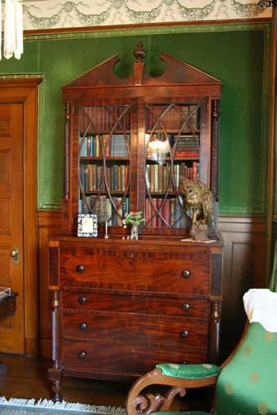 Desk with bookshelf in library of Hunter House museum. Norfolk, VA.