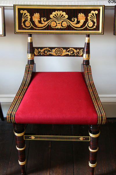 Second empire style chair at Moses Myers House museum. Norfolk, VA.